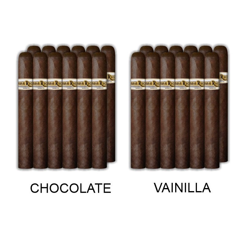 Sampler con 24 puros con aroma (12 chocolate y 12 vainilla)