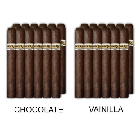 Sampler con 24 puros con aroma (12 chocolate y 12 vainilla)