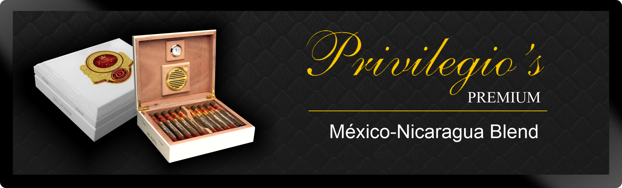 Descubre la exclusividad de Privilegio's Premium, nuestra marca de puros artesanales elaborados con tabacos de la más alta calidad. Cada puro viene cuidadosamente presentado en tubos de cristal, en elegantes cajas de madera con 20 pz y con sistema de humidificación.